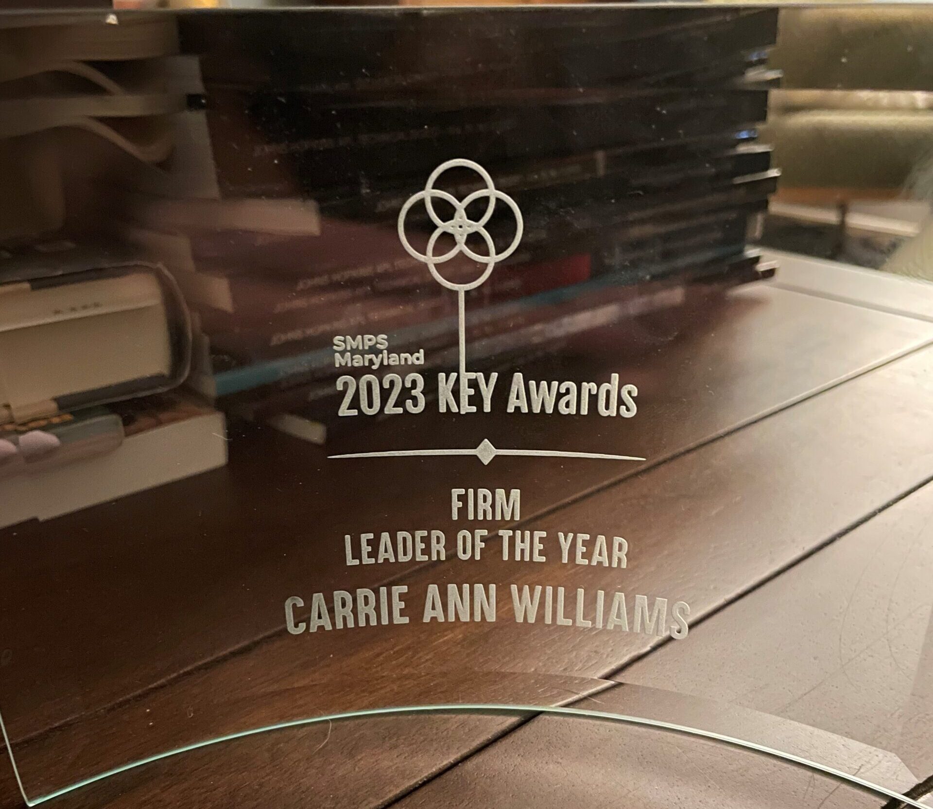 Carrie Ann Williams receives Firm Leader of the Year Award from SMPS Maryland